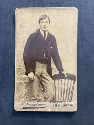 Victorian Carte De Visite Cdv: Young Gent Casual Pose: Bartholomew: Gt Linford