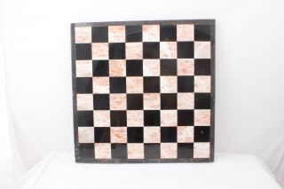 Black & White Stone Chess Board Vintage 13.  5 " Square ½ " Thick Solid