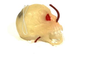 Vtg Jiggler Rubber Hanging Skull - Glow In The Dark Ben Universal Monster Skeleton