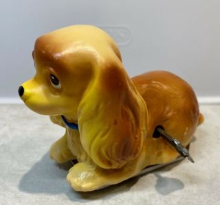 Vintage Wind Up Tin & Celluloid Toy - Cute Cocker Spaniel Dog – Alps Of Japan