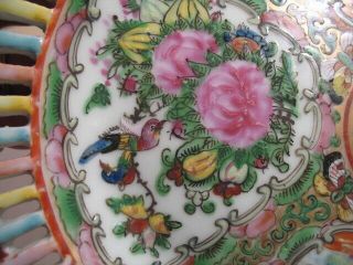 Chinese Porcelain Famille Rose Medallion Reticulated Plate,  10 in. 3