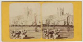 Worcestershire Stereoview - Malvern And The Abbey Church