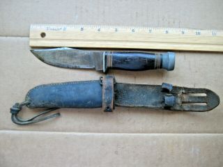 Vintage Case Xx Fixed Blade Knife W Sheath Bradford Pa