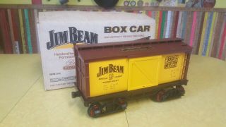 Nos Vintage Yellow Jim Beam & Western Railway Box Car Decanter