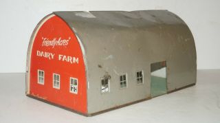 Vintage Friendly Acres Dairy Farm Metal Barn Susy Goose Toy