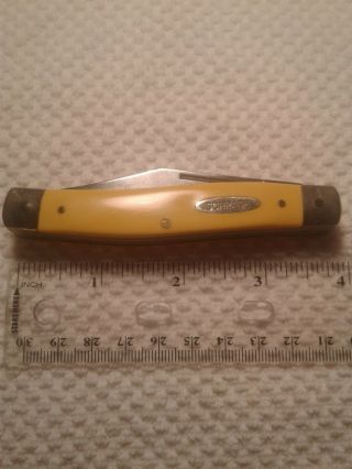 Schrade Walden 3 Blade Stockman Yellow Handle Pocket Knife