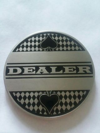 Delux Poker Dealer Button All Metal Red/black Enamel Chip Marker (large 2 ")