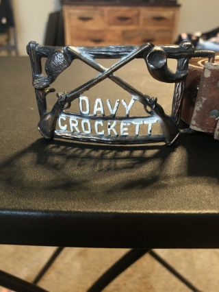 Davy Crockett Belt Buckle And Belt - 1950’s