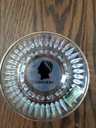 VINTAGE ASHTRAY Gold Trimmed CAESARS Palace Hotel and Casino 3