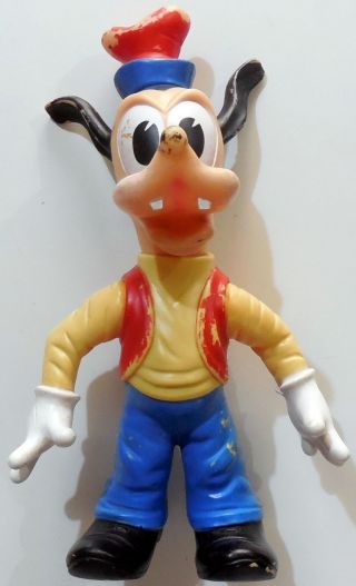 Vintage Rubber Toy Squeak Walt Disney Production Goofy Ledra Made In Italy 1960s
