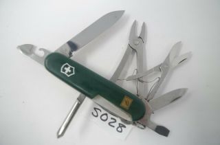 Green Victorinox Deluxe Tinker Swiss Army Pocket Knife Multi - Tool Folding