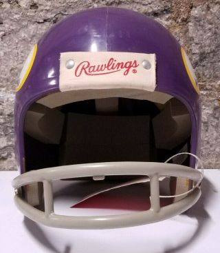 Vintage Rawlings Minnesota Vikings NFL 2 Bar Football Helmet Large HNFL READ 2
