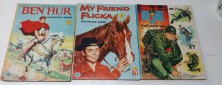 Vintage My Friend Flicka 1958 Ben Hur 1959 Coloring Books