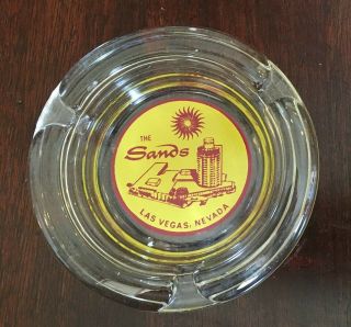 Vintage The Sands Las Vegas Casino & Hotel Glass Ashtray