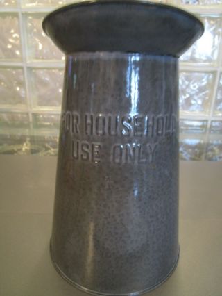 Vintage Gray Graniteware Large Pitcher Embossed For Household Use Only Nice1