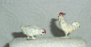 Vintage Lead Johillco (john Hill & Co) " Chicken,  Feeding & Rooster " Ex