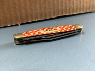 Vintage Advertising Purina Checkerboard 3 Blade Pocket Knife By Kutmaster USA 3