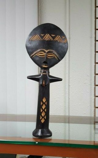 14 " Ghana Asante Wood Carved Akua Ba Fertility Doll/statue/african Art 23