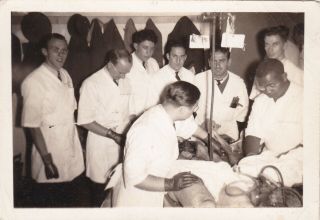 Vintage Silver Photo Amateur Snapshot 1950 Dissection Autopsy Medical Black Surg