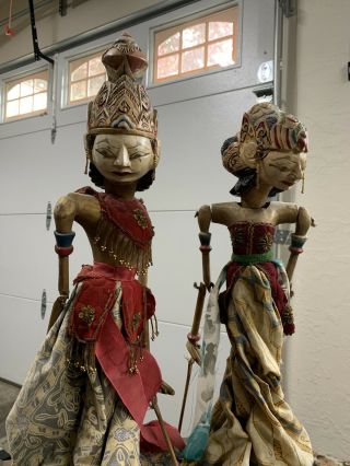 Indonesian Shadow Puppets,  Set Of 2 - Rama And Shinta