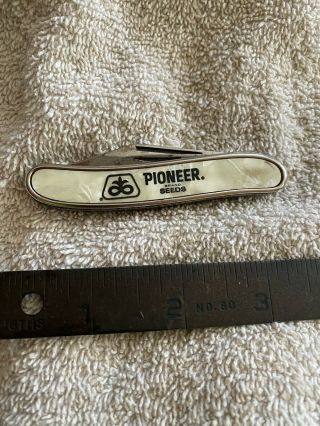 Vintage Colonial Folding Pocket Knife Advertising Pioneer Brand Seeds