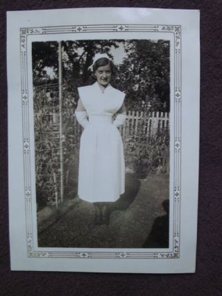 Pretty Young Nurse Smiling And Posing For The Camera Vintage 1934 Photo