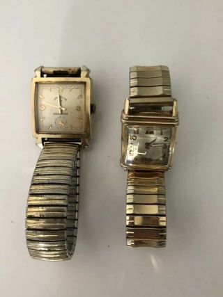 Vintage Men’s Watches 14k Gold - Filled Lord Elgin Shockmaster & Hamilton