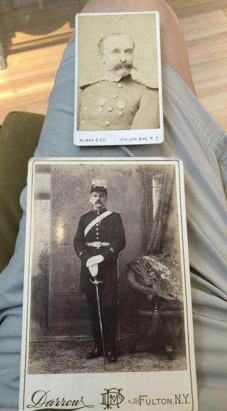 Pair York Military Officer 1870’s / 1880’s Cdv & Cabinet Card Photos