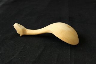 Birch Wood Spoon with Bear Head Carved in Handle End,  Winnebago Tribe 3