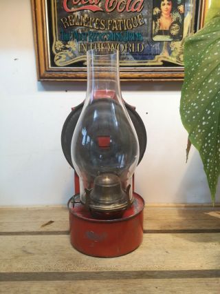 Vintage Red Wall Hanging Oil Lamp