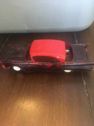 Vintage Tin Friction Fire Chief Toy Car