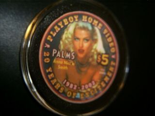 Palms Hotel Casino $5 Playboy 20 Year Anna Nicole Smith Home Video Chip New/mint