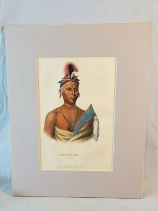 1844 Mckenney Hall Hand Colored Print Native American Indian Kee - Shes - Wa Nr