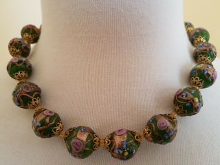 Vintage Venetian Murano Wedding Cake Art Glass Beads Choker Necklace Italy