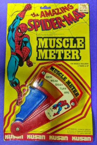 Vintage 1979 Spider - Man Muscle Meter Toy Moc Marvel Rare