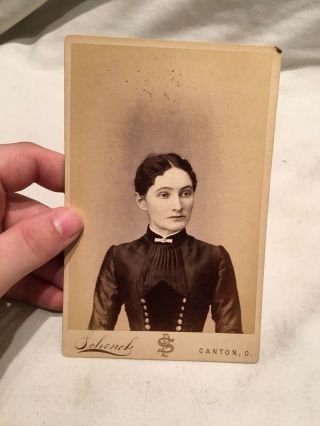 Cabinet Card Photo Victorian Dress Woman Canton,  Oh 82s