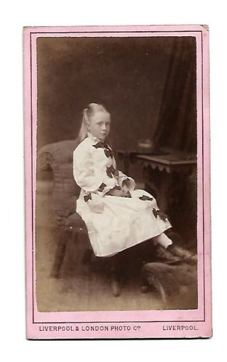 Cdv Photograph Of A Young Victorian Girl By Liverpool & London