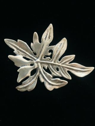 Vintage Mings Jewelry Sterling Silver Hawaii Palm Leaf Pin,  Brooch