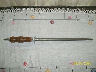 Vintage 18 " Case Xx Knife Blade Sharpener/honing Rod W/wooden Handle / 12 " Rod