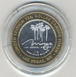 Mirage Casino Las Vegas $10 - Silver Strike Token -.  6 Oz.  Of.  999 Silver