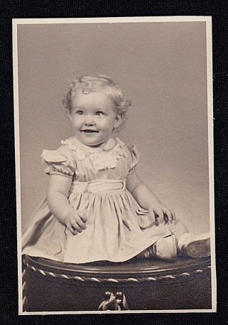 Vintage Antique Photograph Adorable Little Girl Sitting On Table