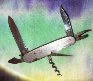 Vintage Rich A.  Herder Solingen Rostenit Germany Pocket Multi Tool Folding Knife