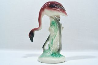 Vintage Mcm Pink Flamingo Ceramic Figurine Maddux California Pottery Mid Century