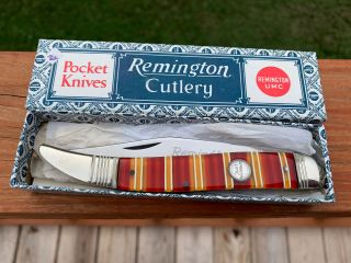 Remington Large Toothpick Knife Fisherman Candy Stripe R1615 W/box 1988 Usa