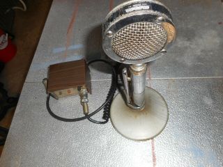 Vintage Astatic Silver Eagle D - 104 Amplified Desktop Microphone 4 Pin