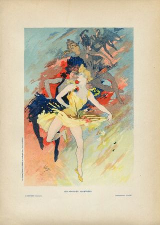 Jules Cheret La Danse Vintage French Lithograph,  Affiches Illustrees,  Paris 1896