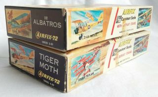 Vintage AIRFIX 70 ' s,  Boxed ALBATROSS & TIGER MOTH Model Kits,  1/72 scale. 2