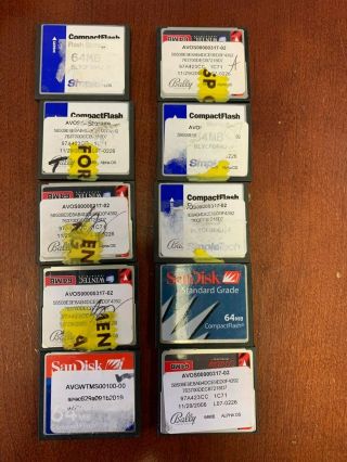 10 Compact Flash Cards 64mb & 256 Mostly Bally Group 15