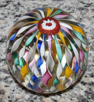Vintage Fratelli Toso Murano Art Glass Twisted Ribbon Crown Paperweight W/tag