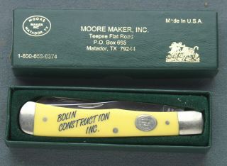 Vintage Moore Maker Large Trapper Model 3202 2 - Blade With Box Matador